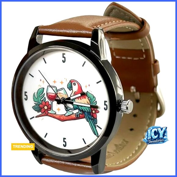 Retro Quartz Wrist Watch with Leather Strap for Men